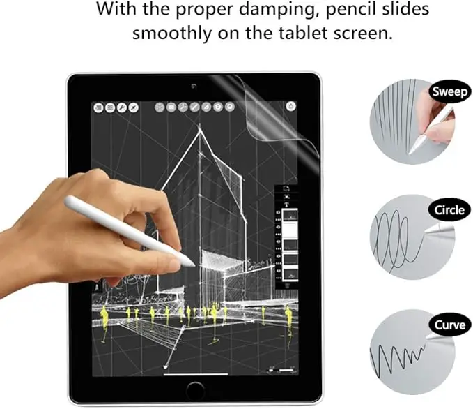 2Pcs Paper Screen Protector For Samsung Galaxy Tab S7 Fe S9 Fe A9 Plus A8 S6 Lite S7 S8 S9 Plus Protective Clear Film No Glass