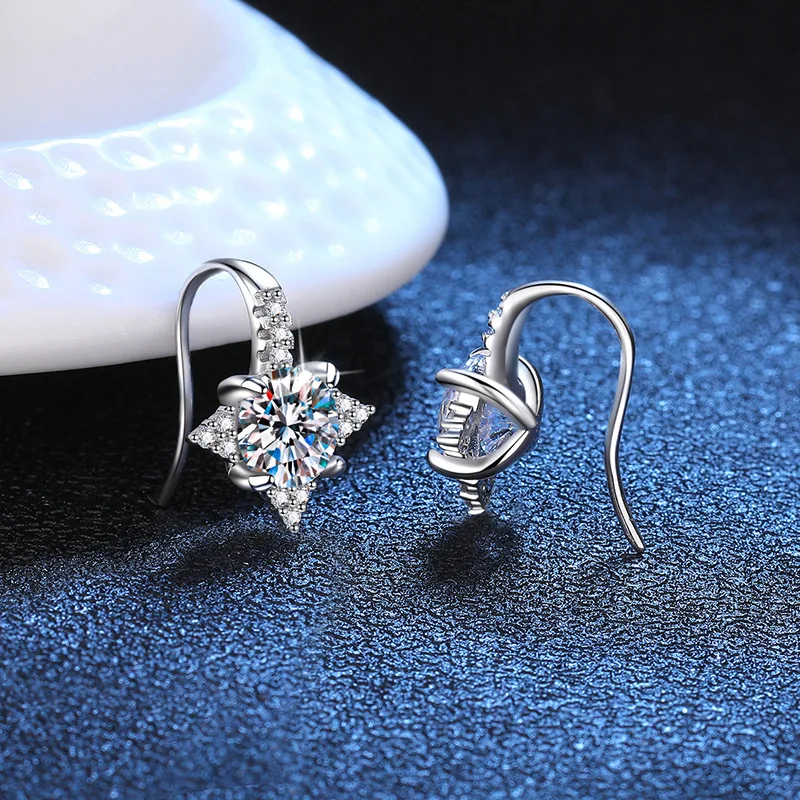 2cttw-pendientes de gota de diamante moissanita Real para mujer, aretes de diamante brillante, Plata de Ley 925, joyería fina con GRA