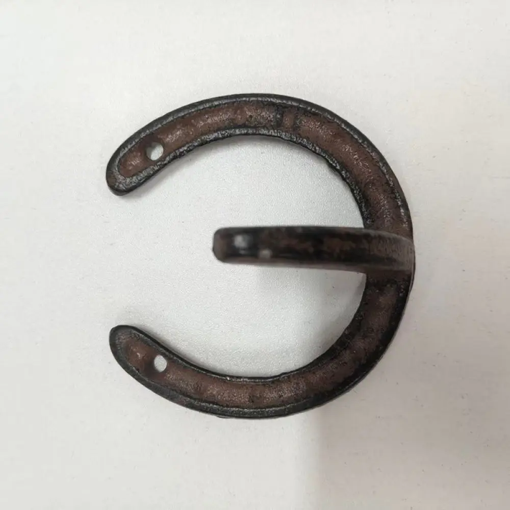 Horseshoe Cast Iron Wall Hook Retro Style Metal Coat Hanger Decorative Industrial Farmhouse Storage Home Organizer Accessory