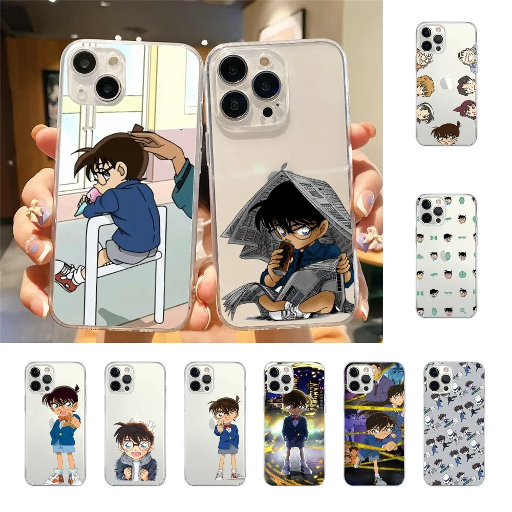 Anime Detective Conan Phone Case For Iphone 15 11 13 14 Pro Max 7 8 Plus X Xr Xs Max Se2020 12mini Transparent Cover