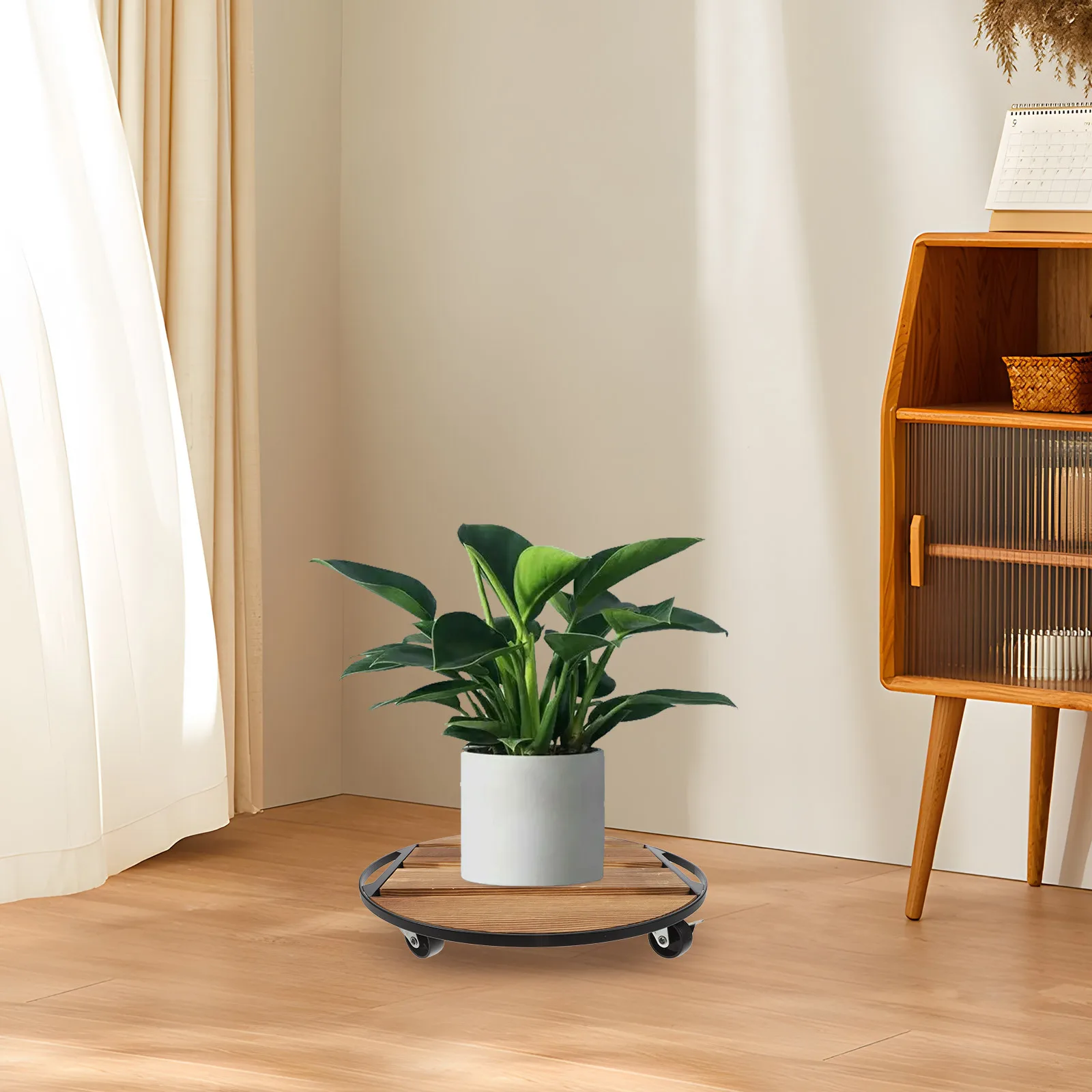 

Plants Heavy Duty Stand Flowerpot Roller Base Tray with Wheels Movable Planter Holder Mover