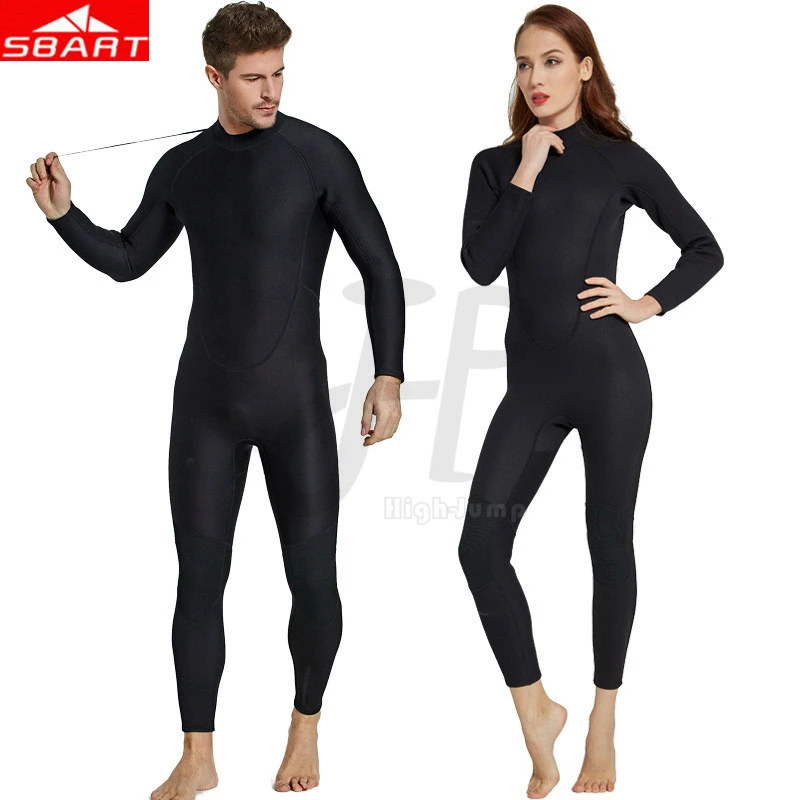 

SBART 2MM Neoprene Wetsuits Men's Full Black Long Sleeve Swimwear Women One-piece Fullbody Diving Suits for Surfing Snorkeling