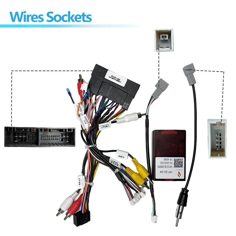 Android Car 16 Pin radio Power plug Cable adapter For HYUNDAI IX45 / Santafe / SONATA 8TH Wiring Harness Canbus box