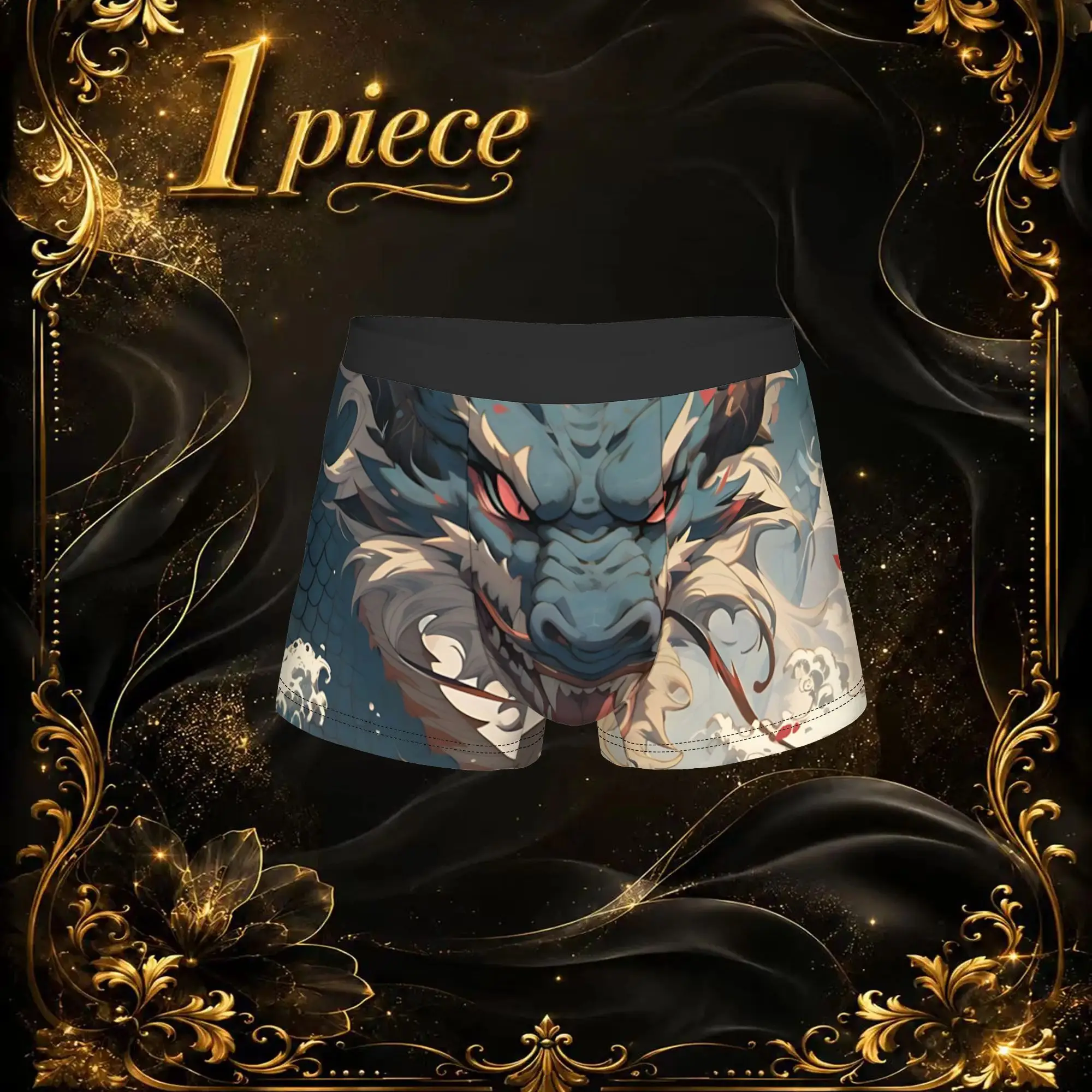 1pc Popular Japanese Wave Mountain Dragon Print boxers  adults  Breathbale Panties Men's Underwear Print Shorts Boxer Briefs