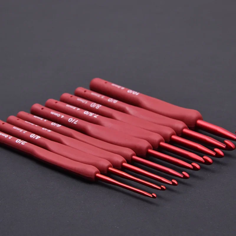 خطاف كروشيه من الألومنيوم ، مقبض مصنفر ، TPR ، كروشيه سيليكون ، مشغولات يدوية ذاتية الصنع ، أدوات خياطة ، حياكة سترة #4