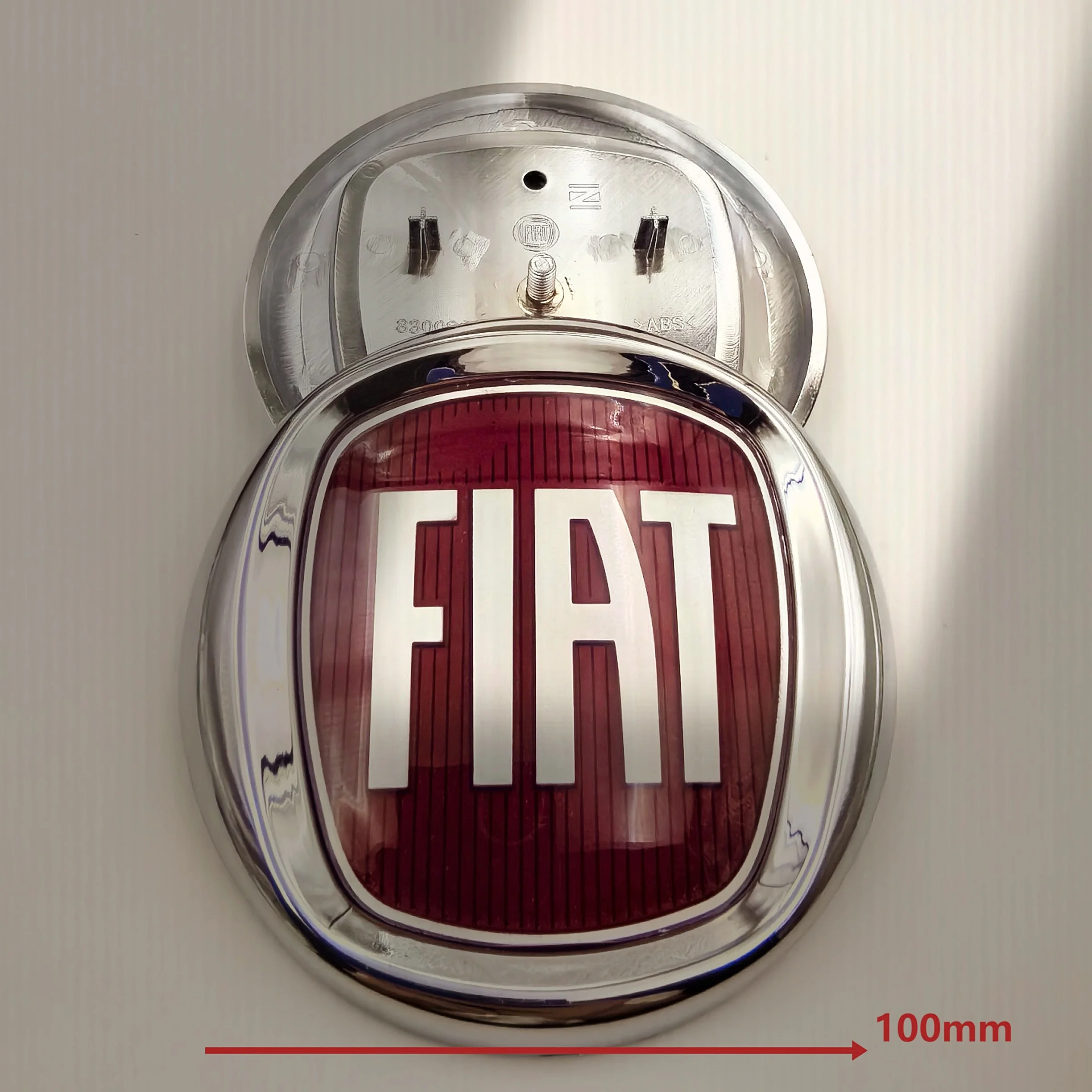 1PCS 10cm 100mm acrylic Epoxy fiat logo Car Front grill Rear Bumper tail door trunk Emblem sticker styling Accessories For 500