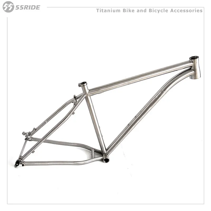 26er 27.5ER Titanium Alloy Snow Fat Bike Frame Fit Max 4.8 Tires Lightweight Hard Tail Frame 160mm Disc Brake BSA Snow  Frameset