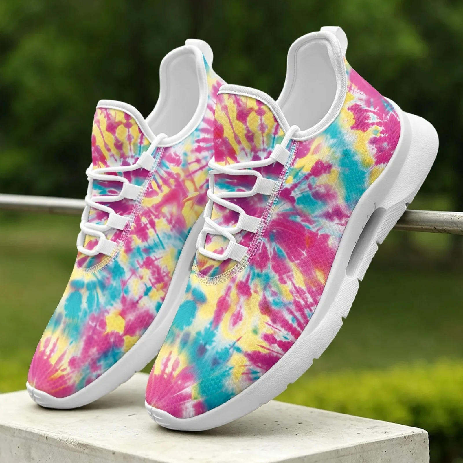 XIXIRIMIDO Women's Lace-up Casual Shoe Nurse Shoes Women's Sandals Sport Men's Sneakers and Casual Shoes Tenis Feminino Tie-dye