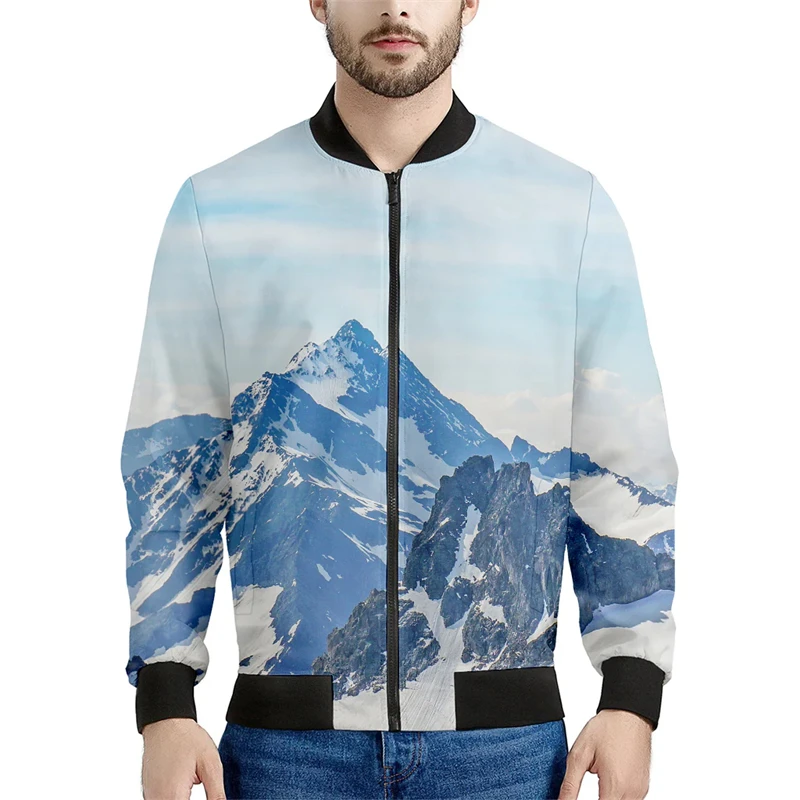 Mountain 3D Printed Bomber Jackets Men Women Sweatshirts New Autumn High Quality Tracksuits Boy Coats Fashion Outwear Clothing