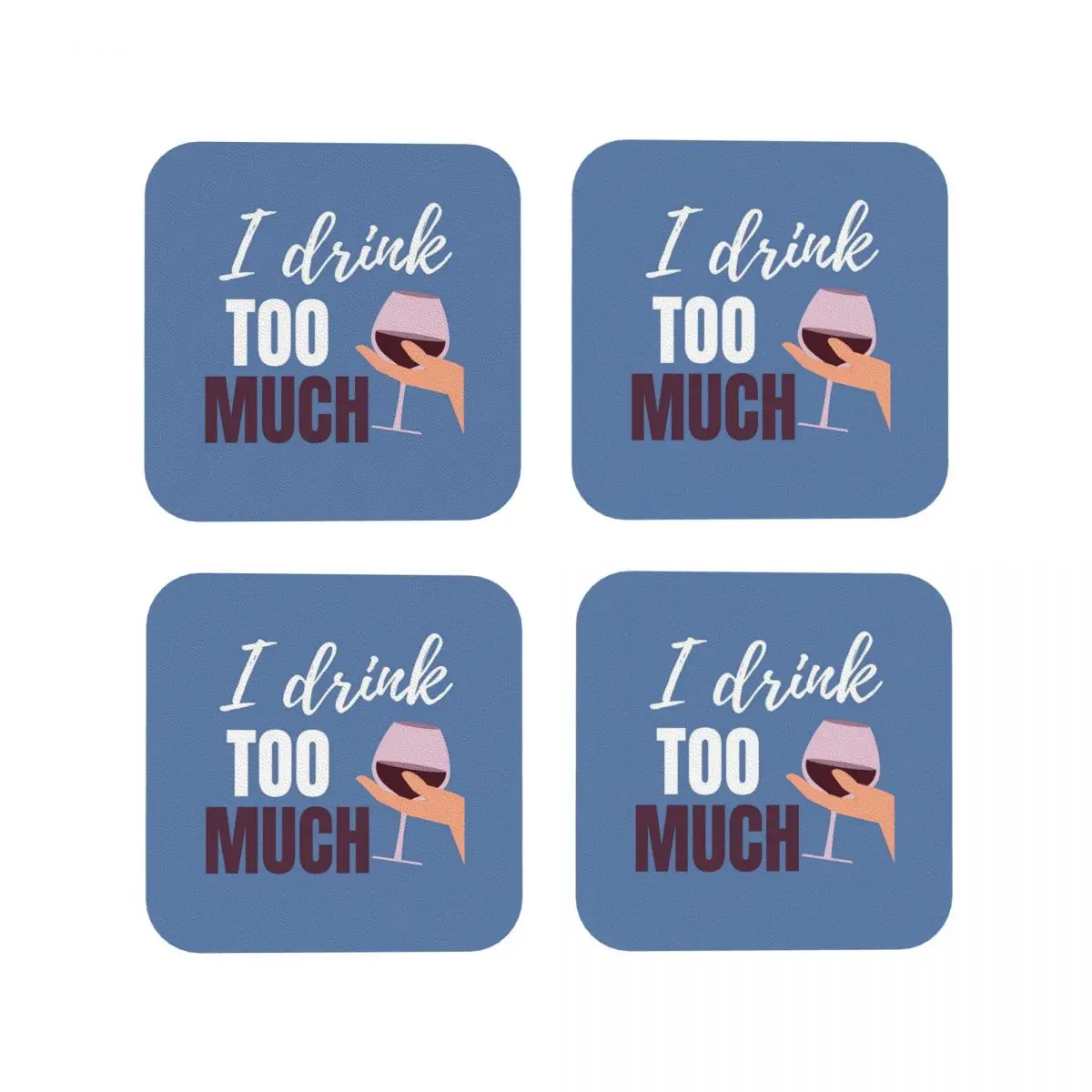 Drink Too Much, Aidy Bryant SNL Sketch Coasters Kitchen Placemats Non-slip Cup Coffee Mats For Decor Tableware Pads Set of 4