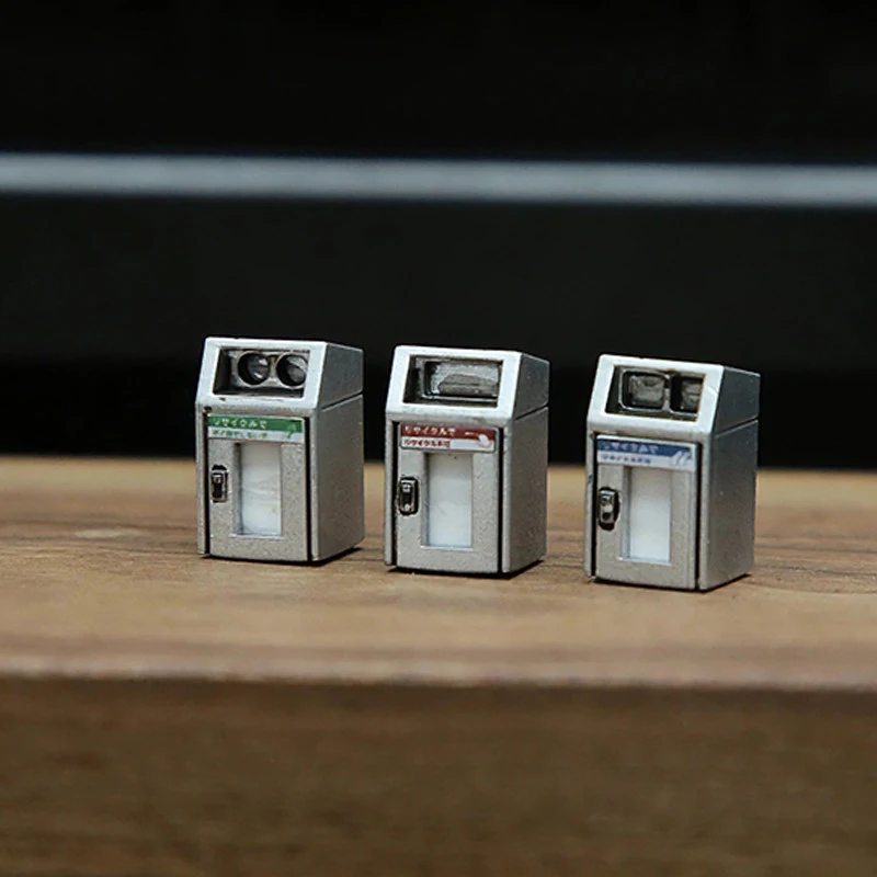 1:64 Japanese Style Trash Can Miniature Scene Street Garage Micro Model