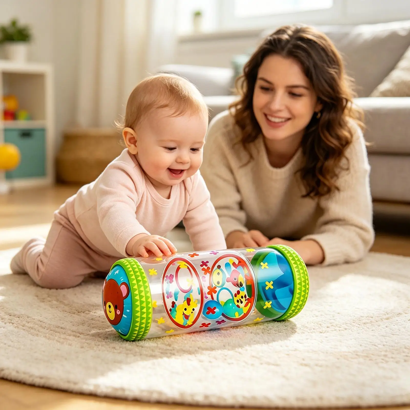 Kids Roller Toy Balance Exercise Motor Skills Building Crawling Aid Roller For Young Kids For Boys Young Children Floor Play
