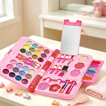 Kids Makeup Kit for Girls, Washable Play Make‑Up Toy Set with Mirror, Beauty Dress‑Up…