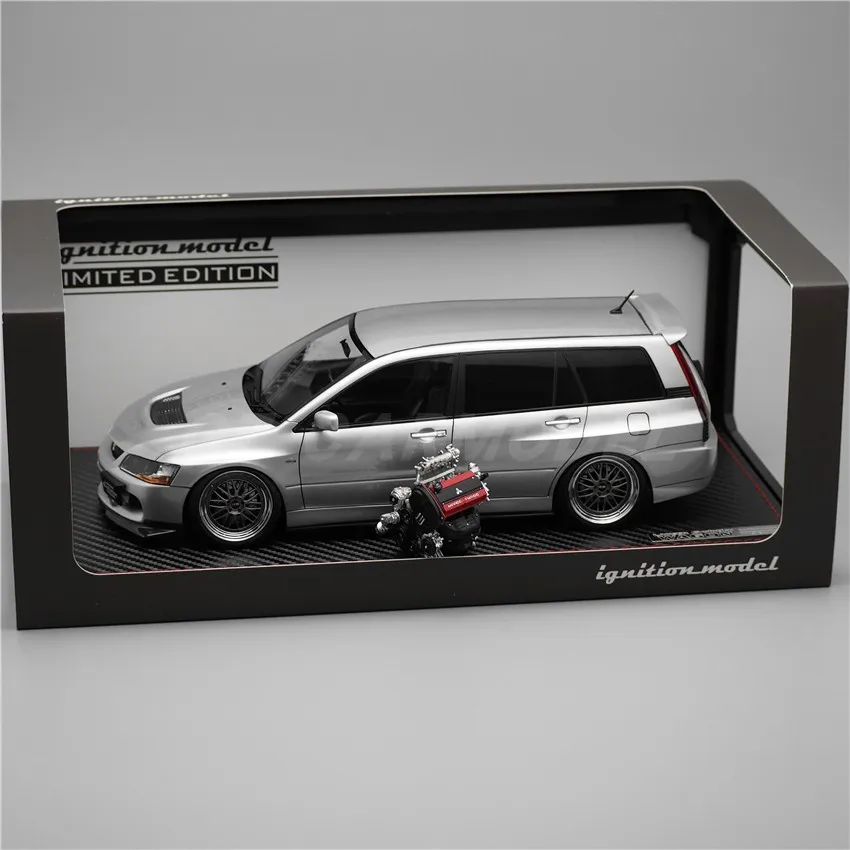 IG 1:18 Lancer Evo lution CT9W motor plateado 4G63 JDM simulación Edición limitada resina Metal estático coche modelo juguete para regalo