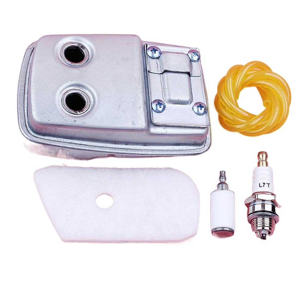 Exhaust Muffler For Husqvarna 124L 125L 125LD 128C 128CD 128L 128LD 128LDX 128R 128RJ Air Fuel Filter Trimmer Replace Spare Part