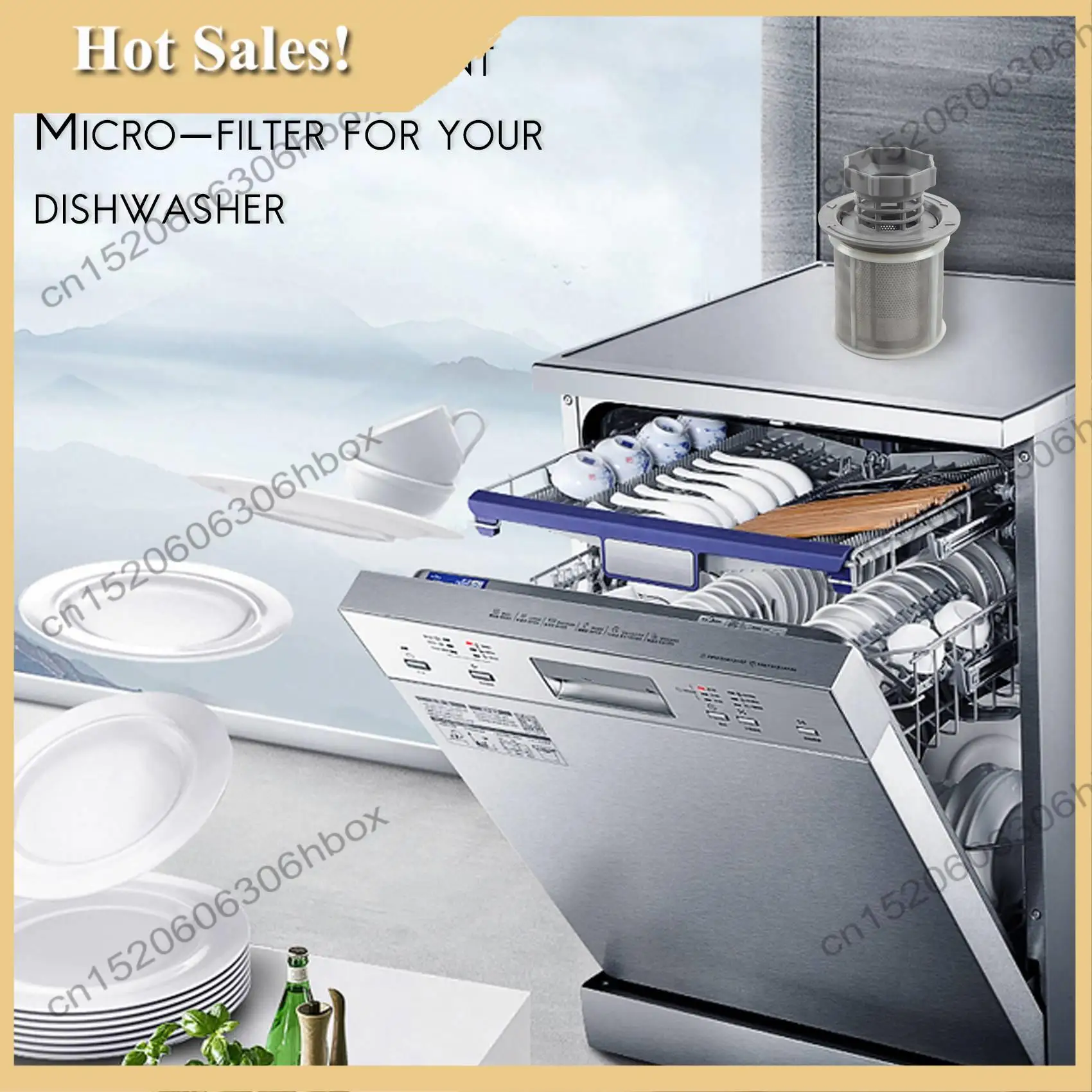 

-HOPE 2 Part Dishwasher Mesh Filter Set Grey PP For Dishwasher 427903 170740 Series Replacement For Dishwasher