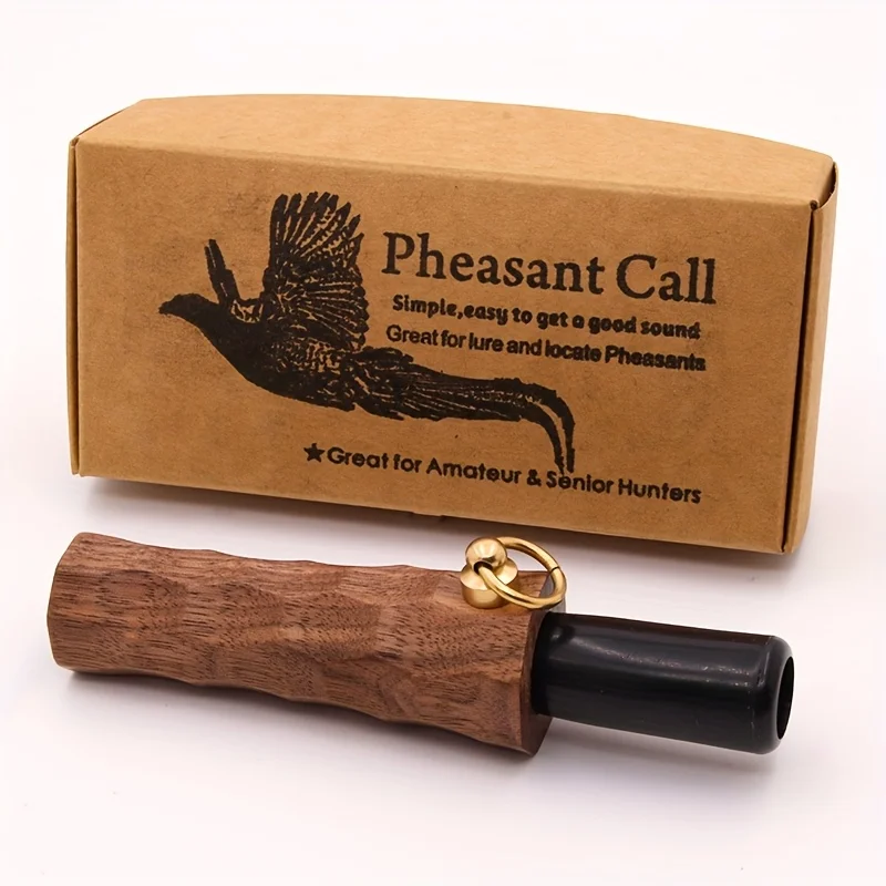 walnut-wood-whistle-for-crow-call-with-golden-tone-keychain-ideal-for-outdoor-game-calls-bird-training-attracting-pheasants