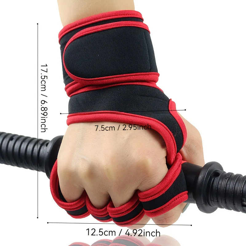 Fitness Gloves Half-finger Pull-up Grip with Dumbbells Men's Sports Equipment Wrist Gloves Women's Deadlift Barbell