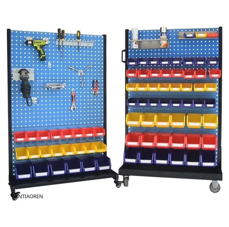 

2025Wholesale Retail Store Fixture Garage Tool Display Racks Stand Metal Pegboard Display Hardware Store Display Stands