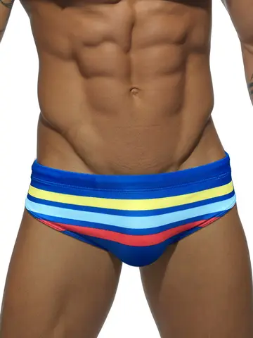 남성용 패턴 드로스트링 삼각형 속옷, 남성용 수영복, 여름 해변 수영 반바지