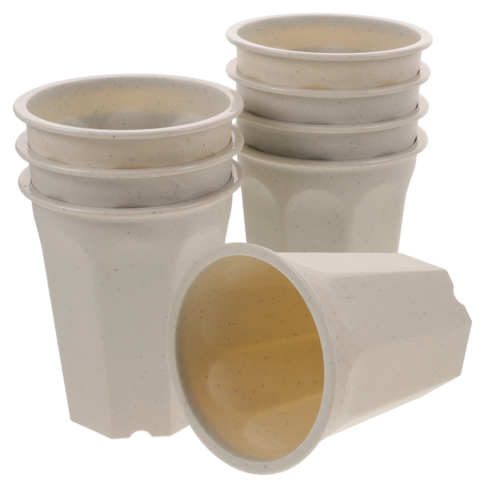 

8Pcs High Waist Plastic Deep Nursery Pots Stackable Planter Holder for Succulent Flower Planting Garden Nursery Plant Pot