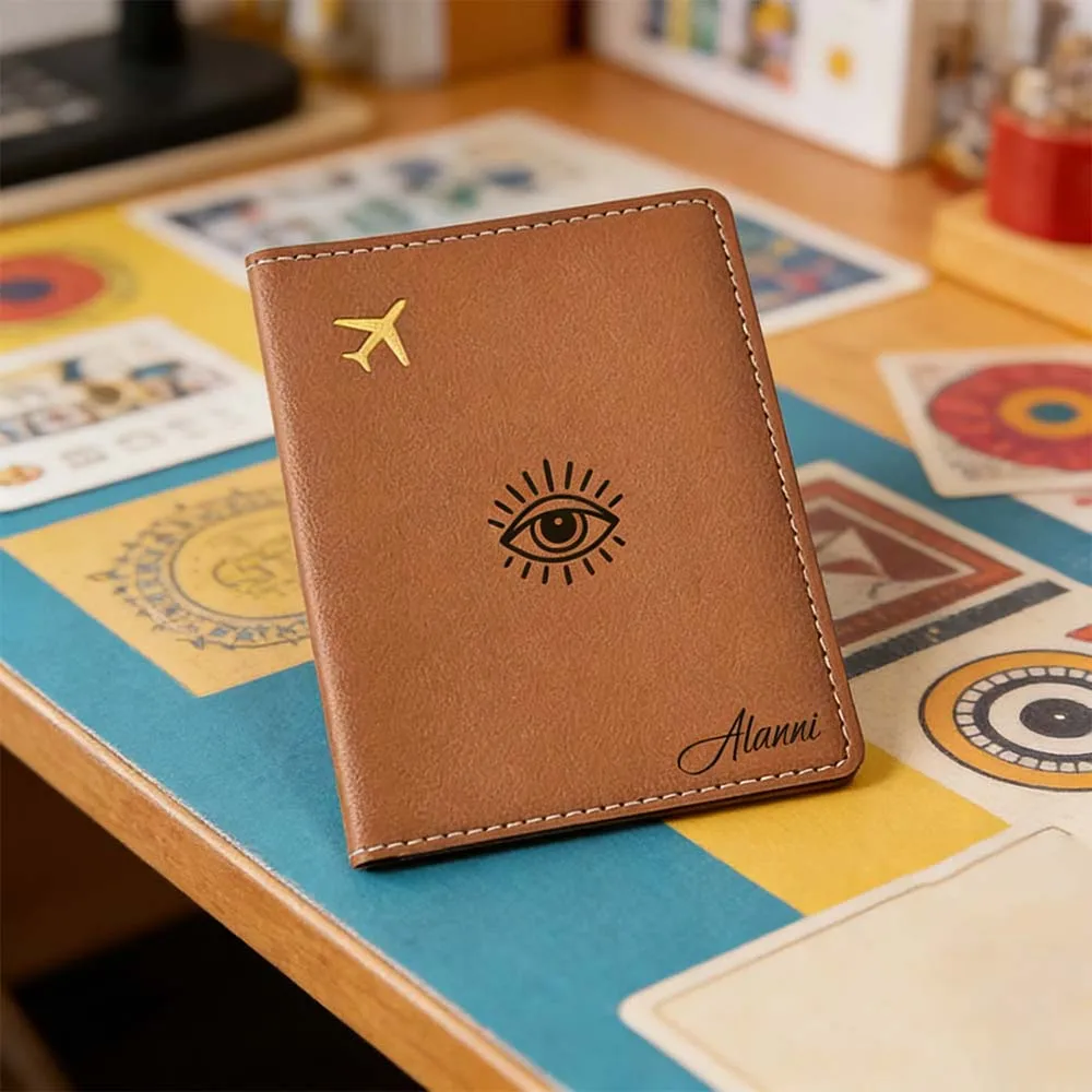 

Персонализированная обложка для паспорта с именем, подарок на День святого Валентина, кожаная обложка для паспорта с изображением самолета, компактная.