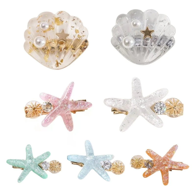 Hair Clip Metal Duckbill Hair Pin Acrylic Seashell Decorative Hair Clamps Barrettes for Women Styling Dropship