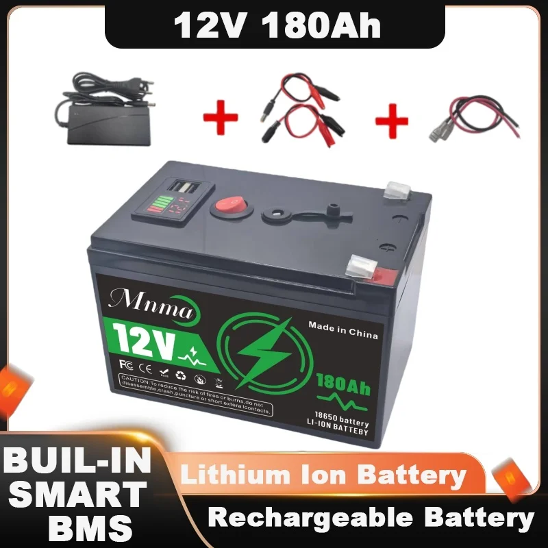 High Quality 12V 150Ah 180Ah Lithium Battery with Built-in BMS fit for Home Storage RV Off-Grid System Solar Power System Marine