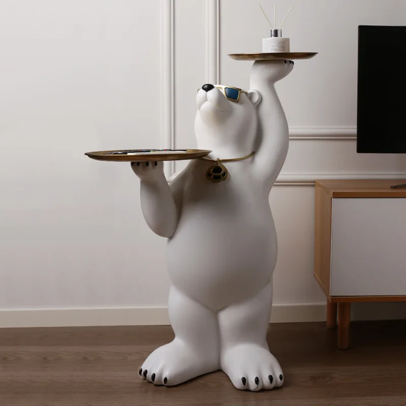 Polar bear sofa side cabinet small end table corner several artistic creative cartoon animal modeling bedside table shelf