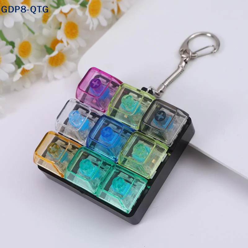

Button Keycap Keychain 9 Keys Keyboard Decompression Toys DIY Keyboard Keychain Toys For Adult Gifts To Relief Pass Time