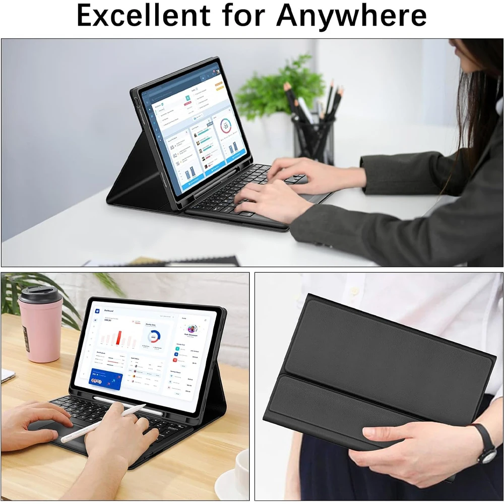 حافظة لهاتف Redmi Pad Pro مقاس 12.1 بوصة، غطاء لوحة مفاتيح بلوتوث لهاتف Xiaomi POCO Pad 12.1 بوصة 2024