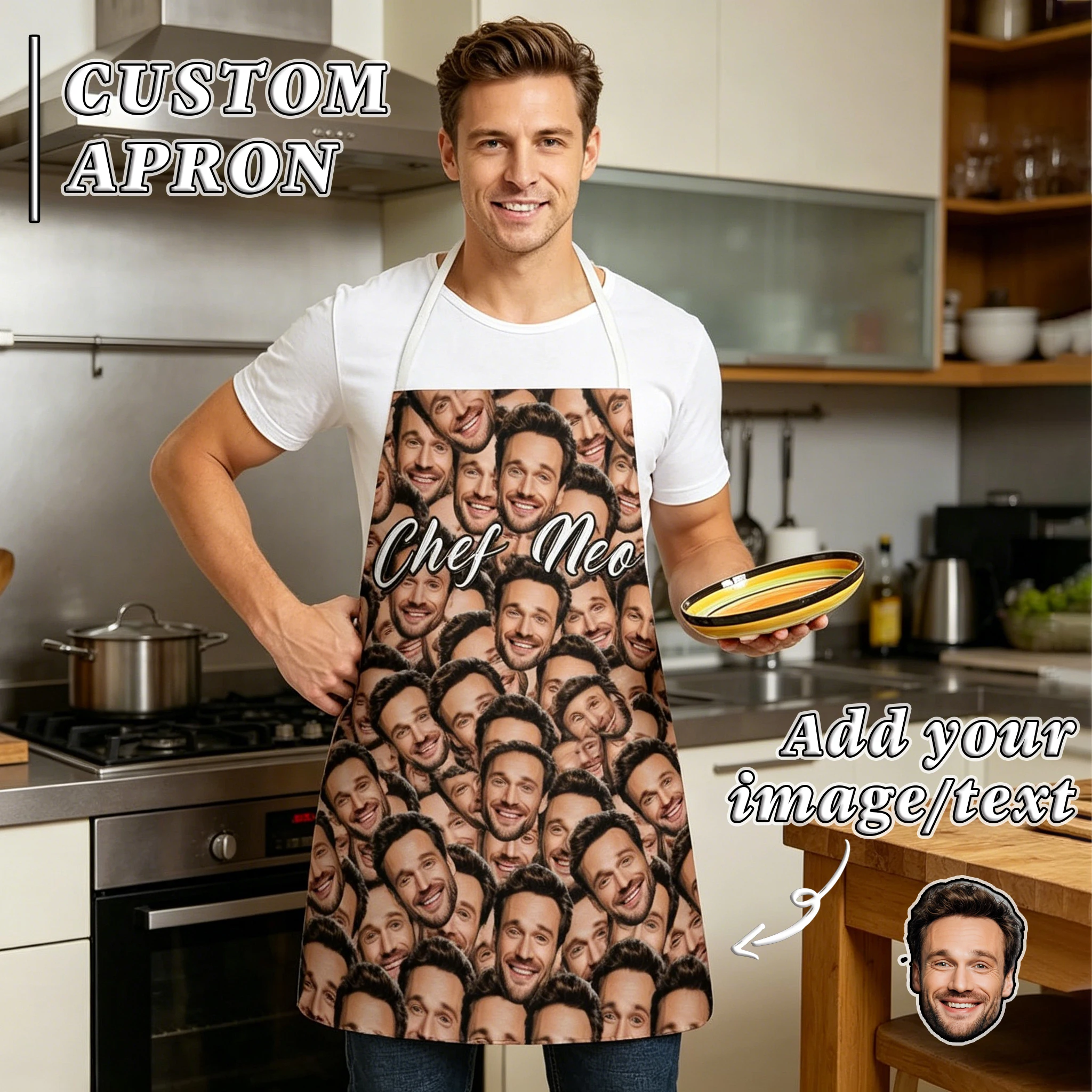 Customized Apron Customized Photo Text Personalized Cleaning Tools Waterproof Creative Gifts Multiple Sizes Personalized Logo