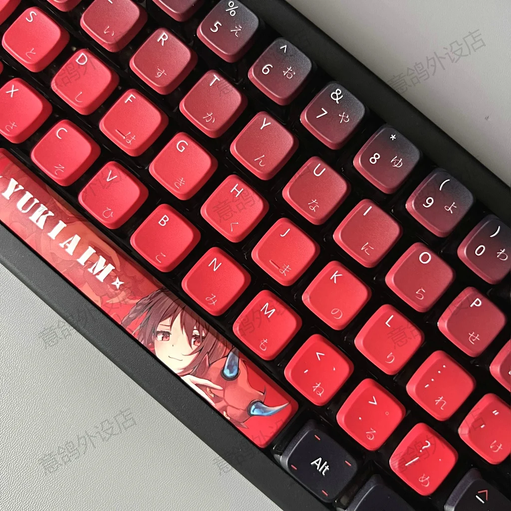 yukiaim snow sakura keycaps presentes de teclado mecanico translucidez pbt japones sublimacao de cinco lados cortejar 01