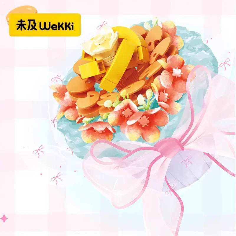 باقة أبدية تجميع اللبنات Kawaii أنيمي الكرتون نموذج سطح المكتب تحصيل الحلي هدايا عيد الأطفال