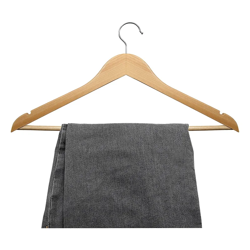 

YOST-10 X Wooden Clothes Hangers 44.5 X 23Cm Wooden Hangers Wooden Clothes Hangers 360 Degree Rotation