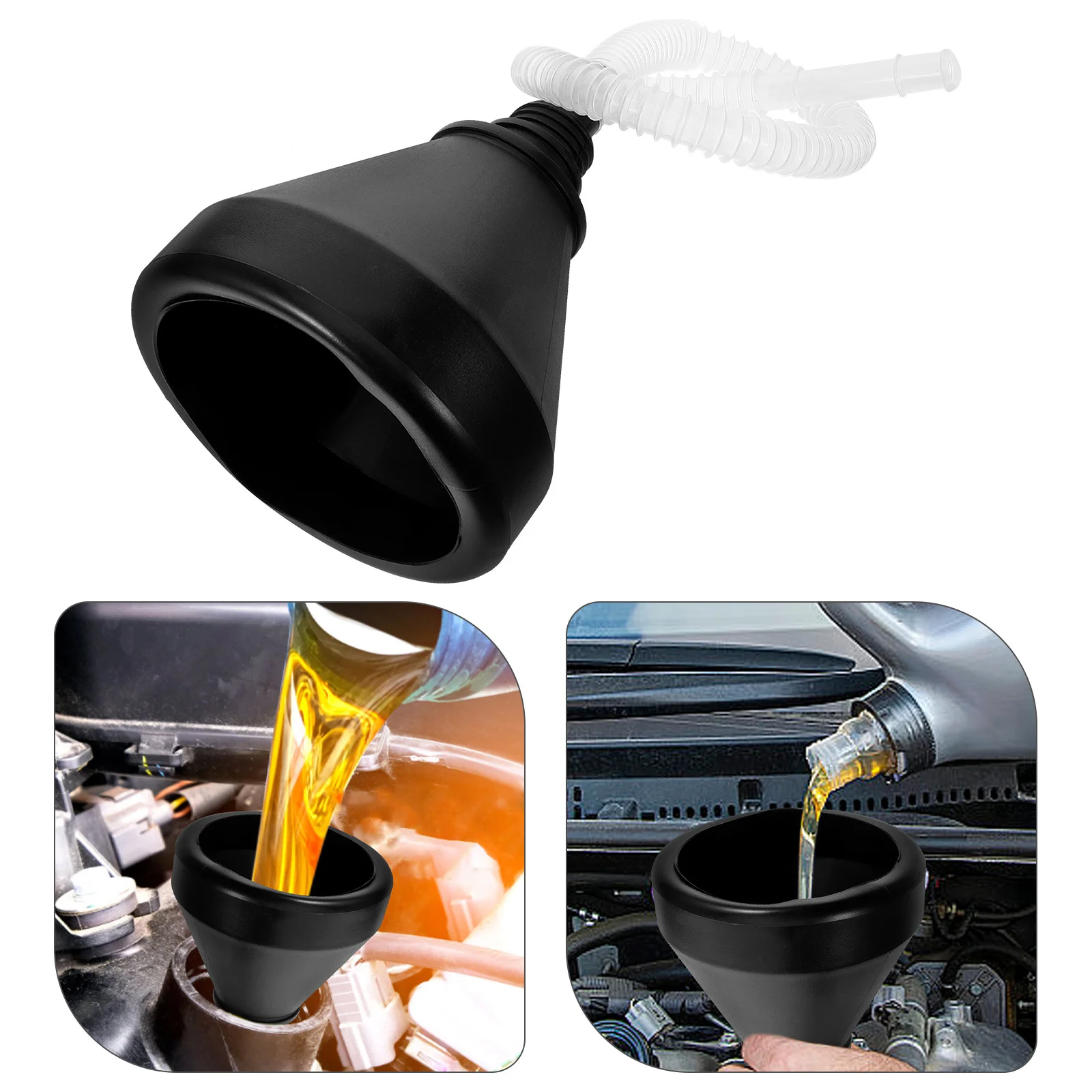 

Extra Long Flexible Funnel for Gas Oil and Fuel Large Capacity Plastic Automotive Funnel with Filter for Engine Protection