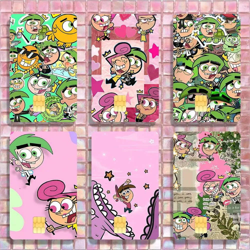 

C-Cosmo and W-Wanda Stickers Credit Visa Debit Bank Charge Card Bus Metro Waterproof Sticker Decal Decoration