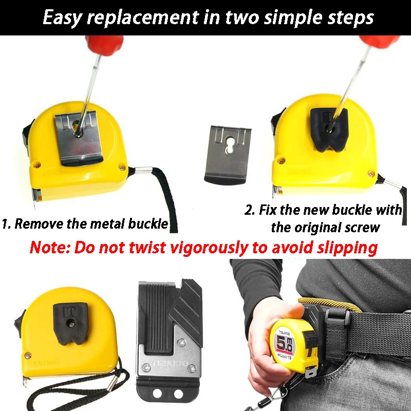 Portable Tape Measure Storage Buckle Universal Tape Measure Organizer Hooks Multi-functional Waist Tools Storage Quick Hanging
