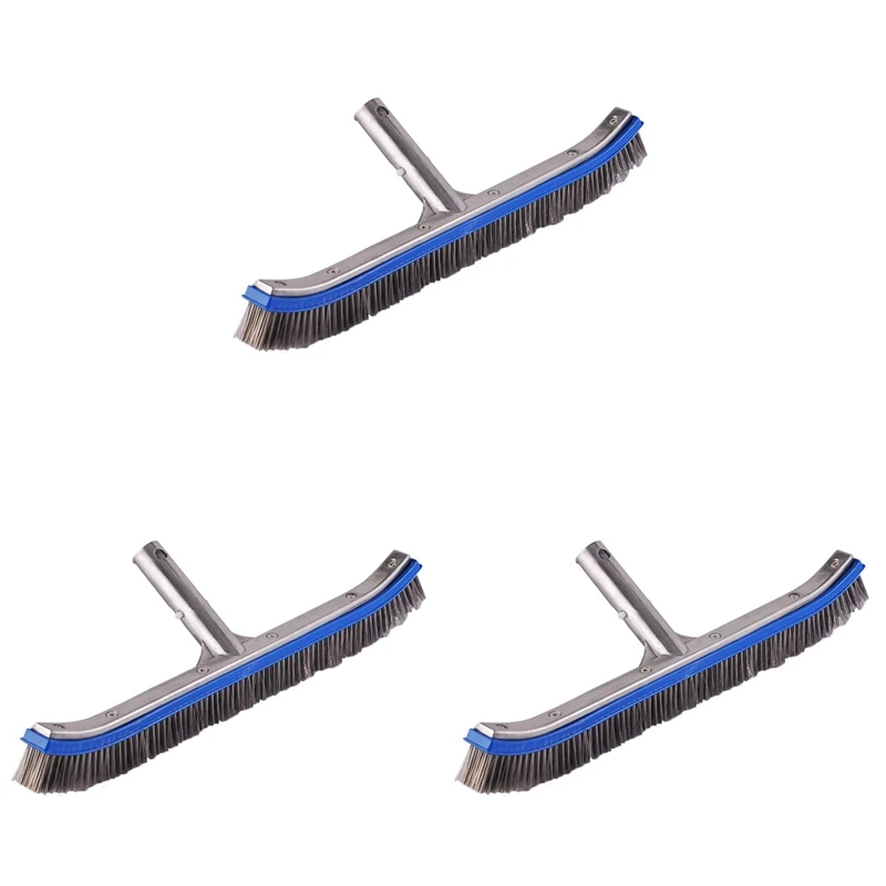 

3X Stainless Steel 18 Inch Concrete Swimming Pool Wall And Floor Brush