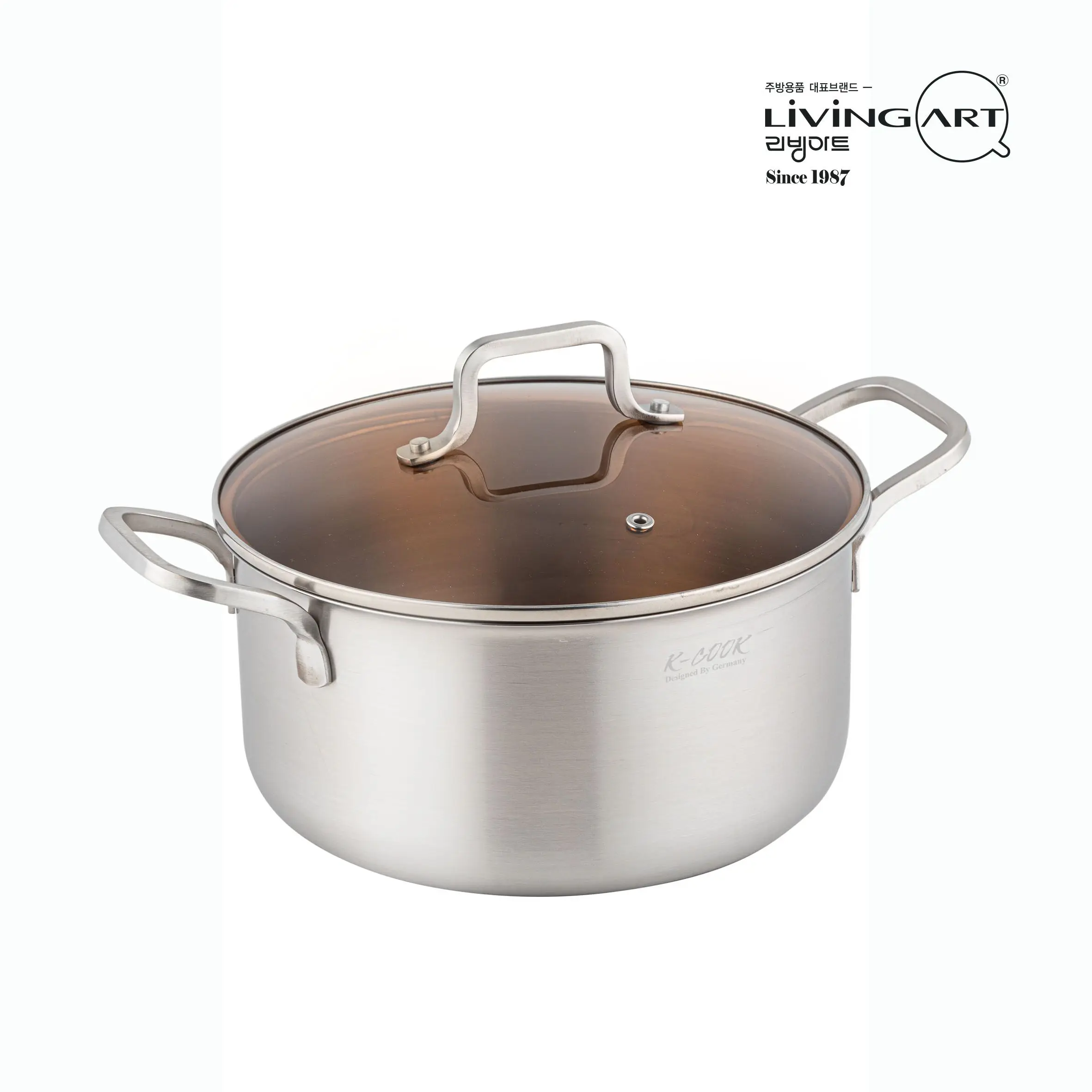 Living Art K-Cook Stainless Steel Double Handle Pot 22cm