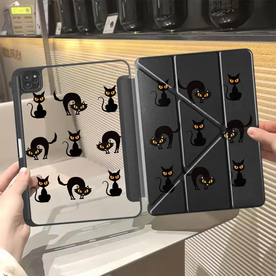 

Чехол для планшета с мультяшными котами и собаками для iPad Pro 11-го, 10-го, 9-го, 8-го, 7-го поколений, 12.9 дюймов Pro 2025, Air 4, 5, M3, M2, 1, 2, M4, 11 дюймов, Mini 6, 7, с держателем