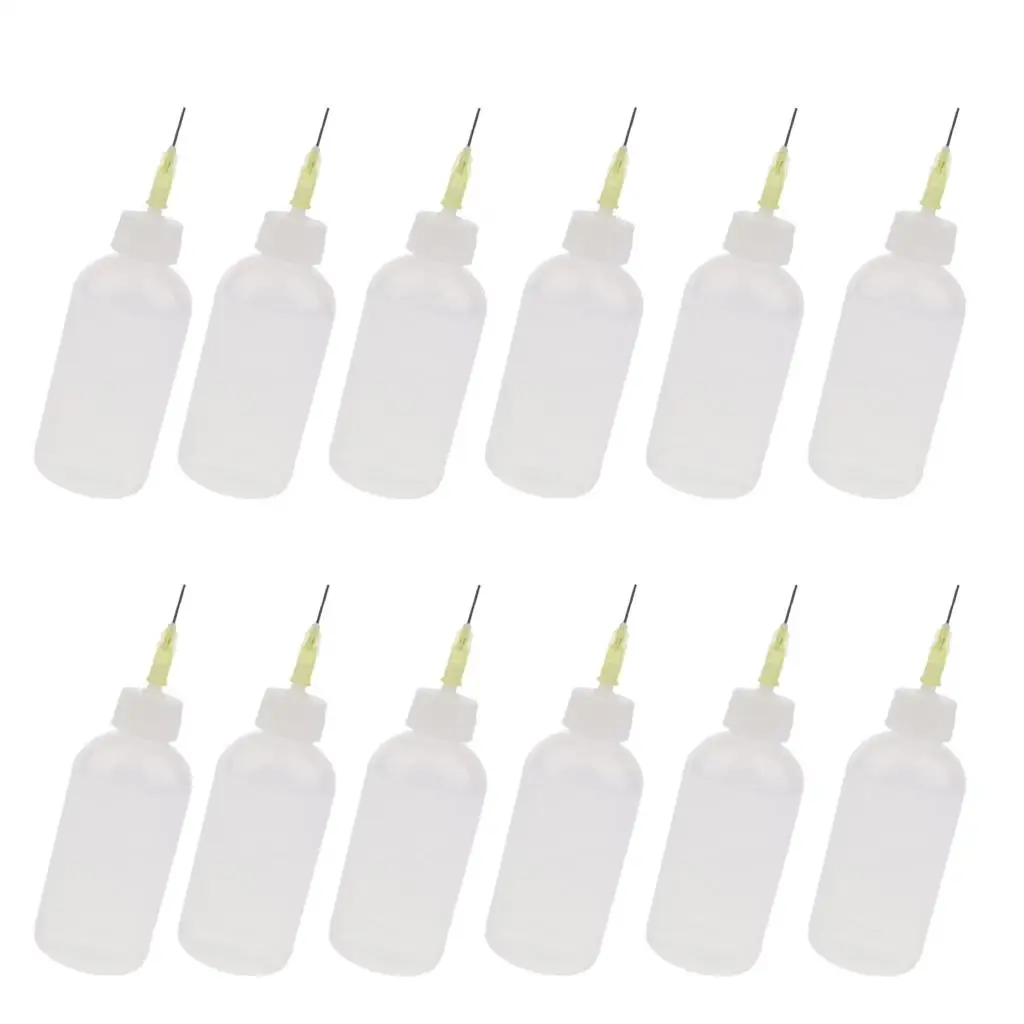 12 pcs. Needle tip glue bottle applicator plastic glue dispenser