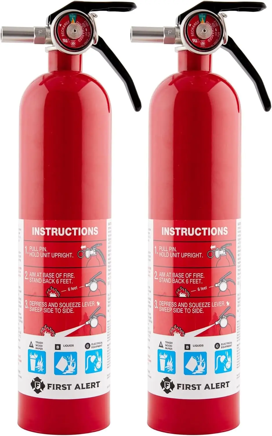 Standard Home Fire Extinguisher, Red, 2-Pack for Enhanced Safety in Your Household