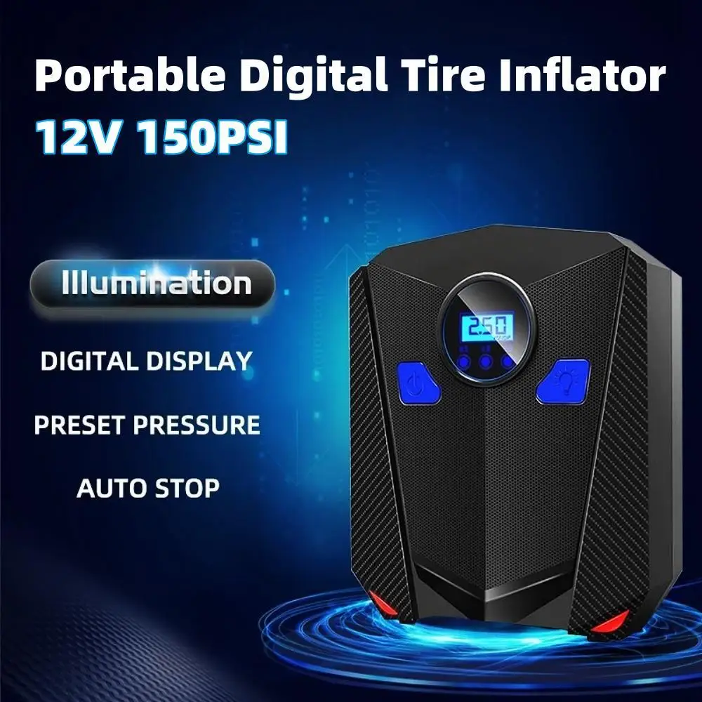 

Портативный автомобильный насос для накачивания шин, воздушные компрессоры для автомобилей, автомобильное освещение, насосы 12 В, воздушный насос для электромобилей