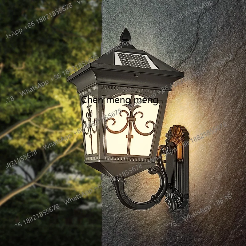 Solar wall light outdoor waterproof super bright led induction garden light European outdoor garden balcony wall light