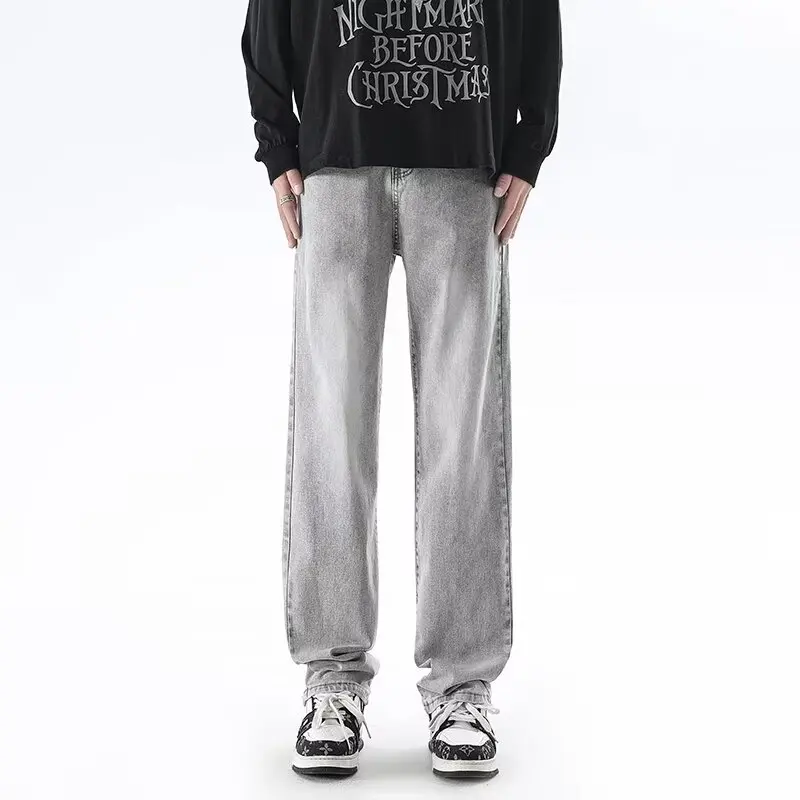 

Мужские прямые джинсы ey Waed в американском стиле ретро Sle High Street Trend, свободные длинные брюки, весна-осень, повседневный хлопок