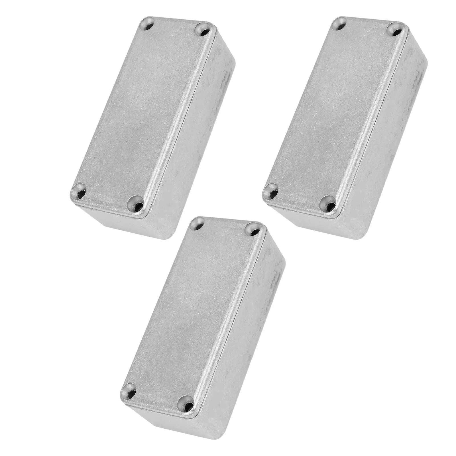 3 Pcs Musical Instrument Effects DIY Guitar Pedal Enclosure Enclosures Silver Aluminum Case