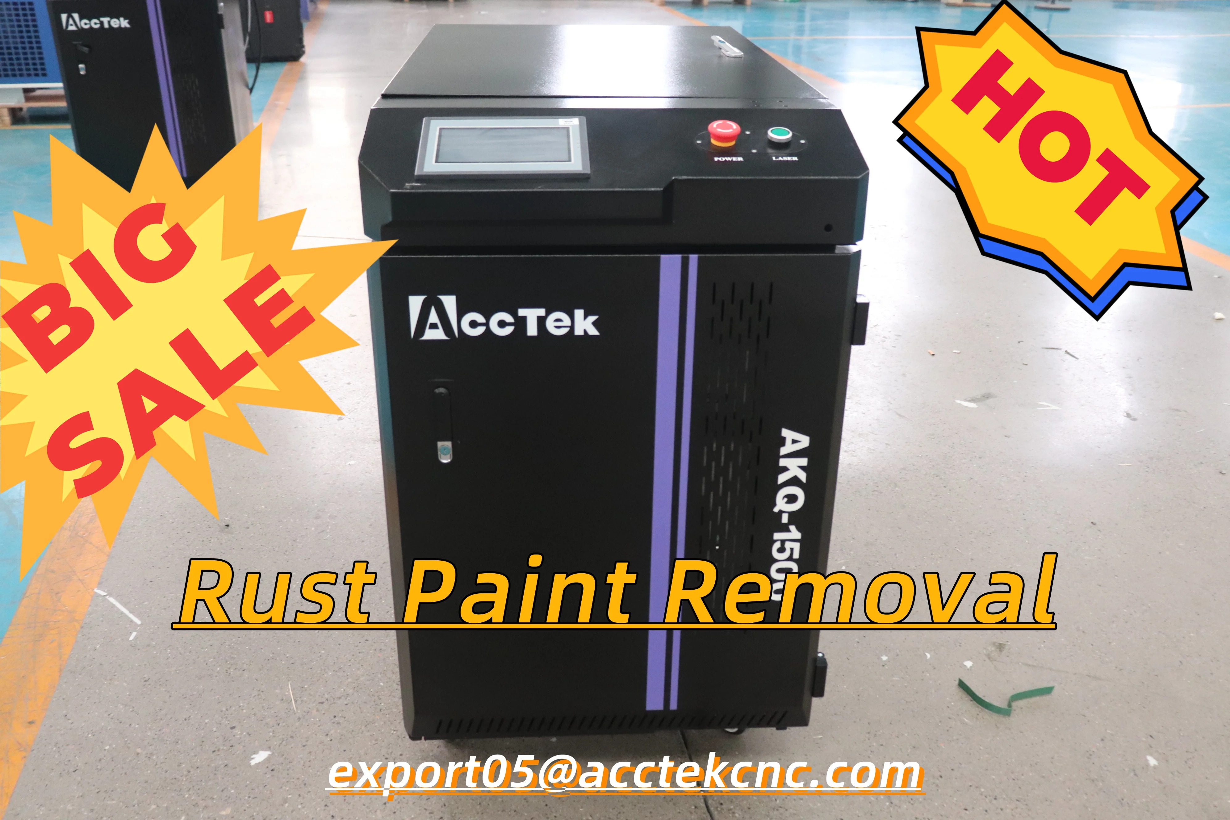 

AccTek Hot Sale Cleaning Machine Low Damage Handheld Portable Laser Cleaning Tools For CS SS Aluminum Wood Clean