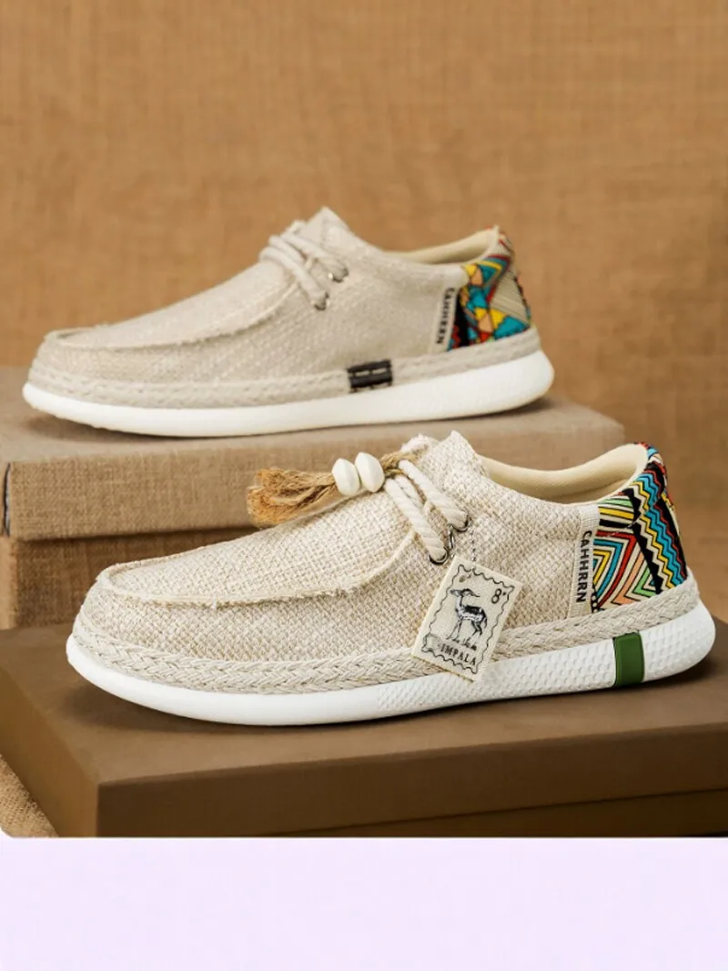 Beijing Men's Canvas Shoes Breathable Casual Sports Work Driving Large Size Thick Bottom Board Shoes Summer New Arrival