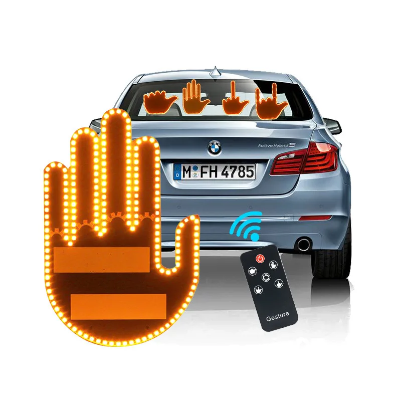 Car finger lights, gesture lights, multifunctional in-car warning indicator lights, rear-end protection lights, interactive